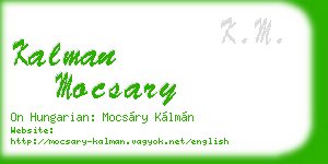 kalman mocsary business card