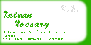 kalman mocsary business card
